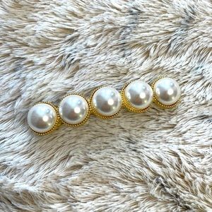 Pearl and golden elegant jewelry hairpin hair clip